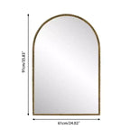 Miroir ovale/en arche en fer forgé rétro, miroir à effet vieilli, miroir mural à suspendre pour la décoration de salle de bain/chambre à coucher/salon, argent/or - ModernLuxe