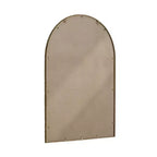 Miroir ovale/en arche en fer forgé rétro, miroir à effet vieilli, miroir mural à suspendre pour la décoration de salle de bain/chambre à coucher/salon, argent/or - ModernLuxe