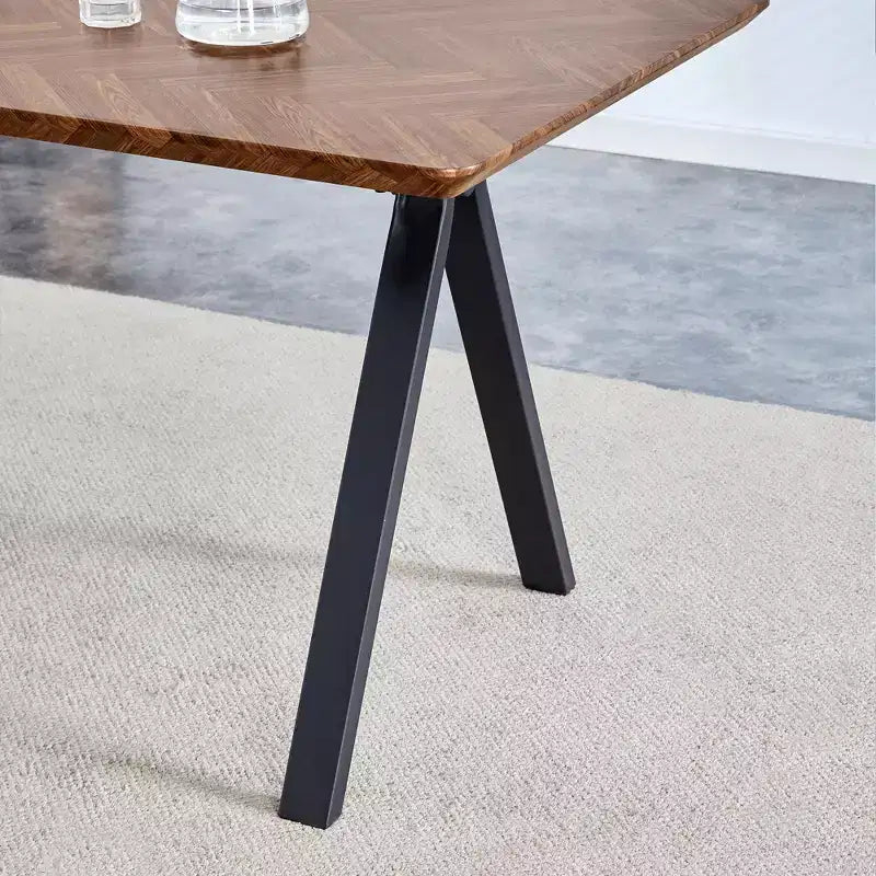 Ensemble de salle à manger GDFStudio Hobson moderne 5 pièces en bois et similicuir rembourré