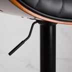 Tabouret de bar pivotant et réglable en hauteur GDFStudio Agnes en similicuir et bois courbé
