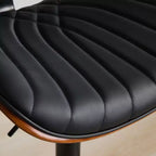 Tabouret de bar pivotant et réglable en hauteur GDFStudio Agnes en similicuir et bois courbé