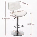 Tabouret de bar pivotant et réglable en hauteur GDFStudio Agnes en similicuir et bois courbé