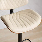 Tabouret de bar pivotant et réglable en hauteur GDFStudio Agnes en similicuir et bois courbé