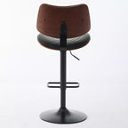 Tabouret de bar pivotant et réglable en hauteur GDFStudio Agnes en similicuir et bois courbé