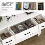 Commode GustoWave à 7 tiroirs, meuble de rangement avec poignées métalliques, organisateur de commode en bois pour chambre à coucher, salon