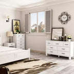 Commode GustoWave à 7 tiroirs, meuble de rangement avec poignées métalliques, organisateur de commode en bois pour chambre à coucher, salon