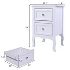Table de chevet Karl Home 2 tiroirs en MDF blanc 40 cm l.