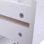 Table de chevet Karl Home 2 tiroirs en MDF blanc 40 cm l.