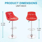 BestMassage Lot de 2 tabourets de bar en cuir PU, chaises de bar réglables en hauteur