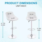 BestMassage Lot de 2 tabourets de bar en cuir PU, chaises de bar réglables en hauteur