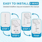 BestMassage Lot de 2 tabourets de bar en cuir PU, chaises de bar réglables en hauteur