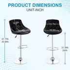 BestMassage Lot de 2 tabourets de bar en cuir PU, chaises de bar réglables en hauteur