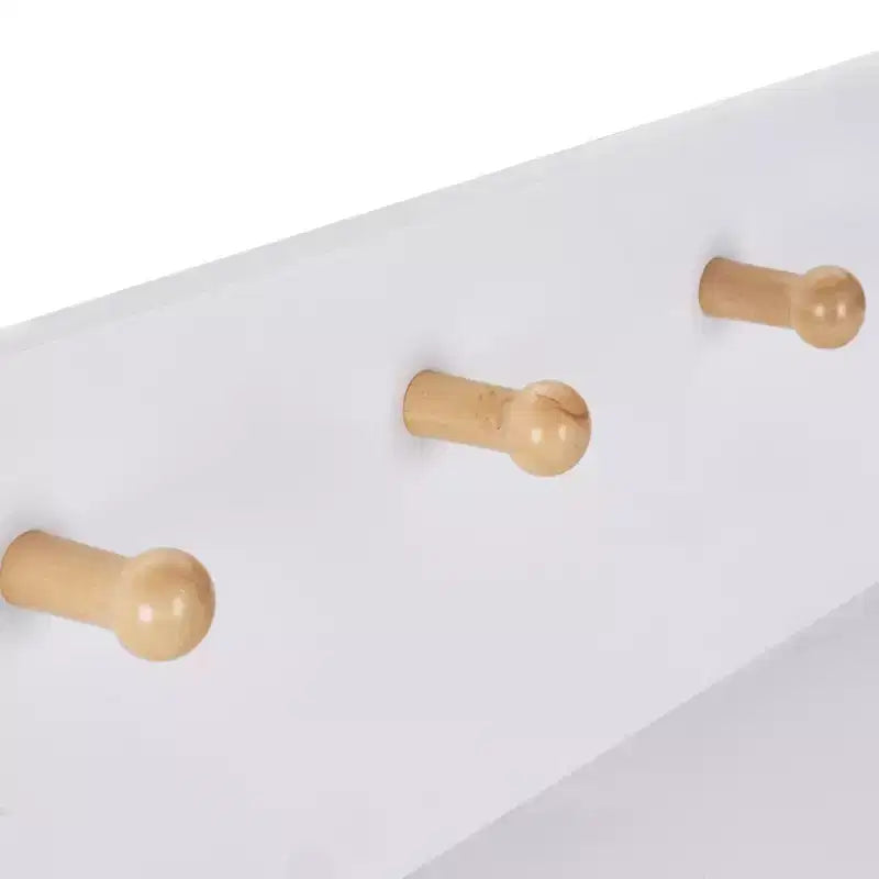 Meuble à chaussures VECELO avec 2 tiroirs basculants, Organisateur de rangement étroit et autonome avec crochets pour entrée ou couloir, Noir/Blanc