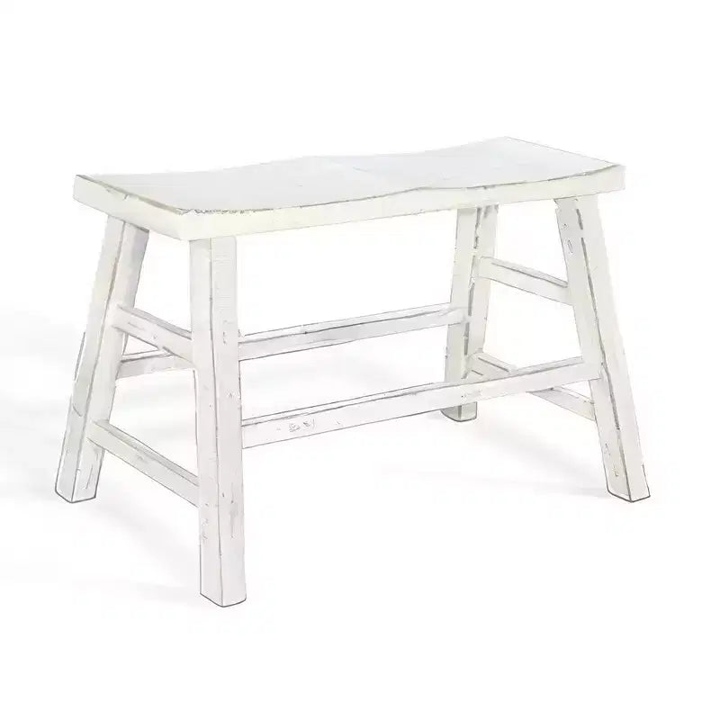 Banc hauteur comptoir Royal Hampton de 33 po de large | Pieds en tréteaux avec repose-pieds | Bois d'acajou