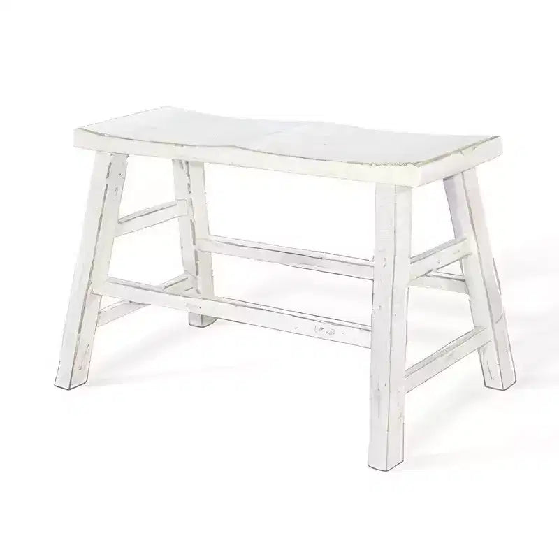 Banc hauteur comptoir Royal Hampton de 33 po de large | Pieds en tréteaux avec repose-pieds | Bois d'acajou