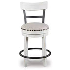 Tabouret de comptoir pivotant Royal Hampton 24,5 po | Clous décoratifs | Dossier incurvé