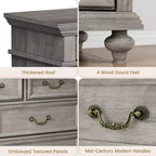 Commode en bois GustoWave, commode à 9 tiroirs avec grande unité de rangement et poignées métalliques vintage pour chambre à coucher, salon, entrée