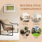 Fauteuil d'appoint Sling, 2 chaises de salon à structure métallique avec coussin amovible, fauteuil d'appoint pour cour, balcon, chambre