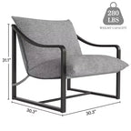 Fauteuil d'appoint Sling, 2 chaises de salon à structure métallique avec coussin amovible, fauteuil d'appoint pour cour, balcon, chambre