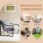 Fauteuil d'appoint Sling, 2 chaises de salon à structure métallique avec coussin amovible, fauteuil d'appoint pour cour, balcon, chambre