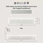 Lit plateforme Mellow KERA en métal et bois avec tête de lit inclinée
