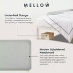 Lit plateforme Mellow KERA en métal et bois avec tête de lit inclinée