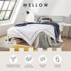 Lit plateforme Mellow KERA en métal et bois avec tête de lit inclinée