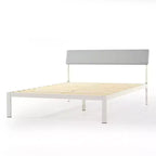 Mellow KERA Metal and Wood Platform Bed Frame with Angled Headboard