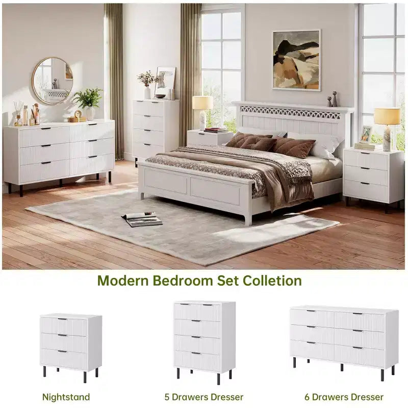 Commode 3 tiroirs GustoWave, commode de 71 cm de large avec dispositif anti-basculement, table de chevet haute en bois avec rangement et pieds en métal