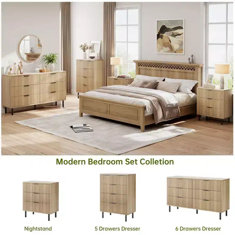 Commode 3 tiroirs GustoWave, commode de 71 cm de large avec dispositif anti-basculement, table de chevet haute en bois avec rangement et pieds en métal