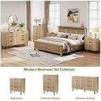 Commode 3 tiroirs GustoWave, commode de 71 cm de large avec dispositif anti-basculement, table de chevet haute en bois avec rangement et pieds en métal