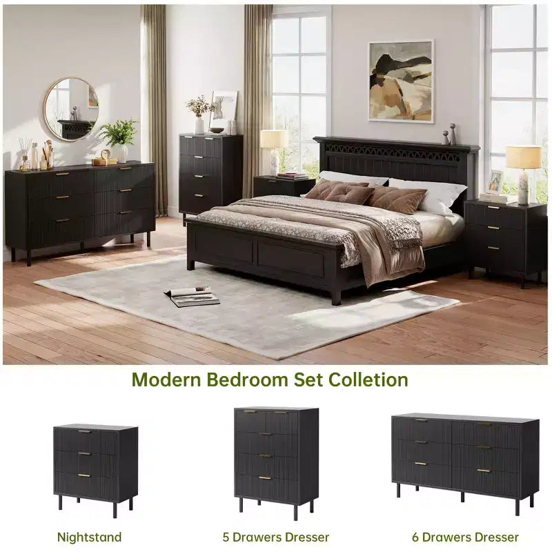 Commode 3 tiroirs GustoWave, commode de 71 cm de large avec dispositif anti-basculement, table de chevet haute en bois avec rangement et pieds en métal