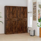 Meuble de rangement de cuisine Costway 72 po, style moderne campagnard, avec 4 portes de grange, brun/blanc/noir