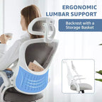 Chaise de bureau ergonomique MAYEERTY - Dossier haut, roulettes, accoudoirs relevables, réglable