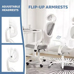Chaise de bureau ergonomique MAYEERTY - Dossier haut, roulettes, accoudoirs relevables, réglable