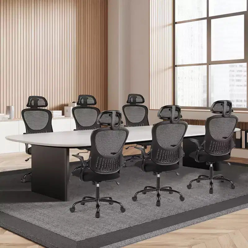 Chaise de bureau ergonomique MAYEERTY - Dossier haut, roulettes, accoudoirs relevables, réglable