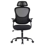 Chaise de bureau ergonomique MAYEERTY - Dossier haut, roulettes, accoudoirs relevables, réglable