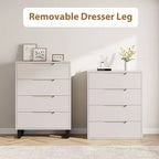 Commode 4 tiroirs pour chambre, commode verticale de 105 cm, armoire verticale autoportante avec rangement, commode de rangement en bois
