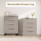 Commode 4 tiroirs pour chambre, commode verticale de 105 cm, armoire verticale autoportante avec rangement, commode de rangement en bois