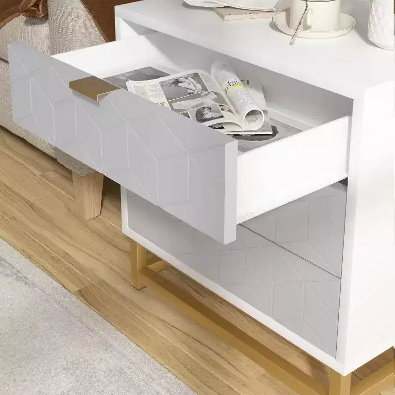 Commode de chambre à trois tiroirs Zstar avec pieds en métal