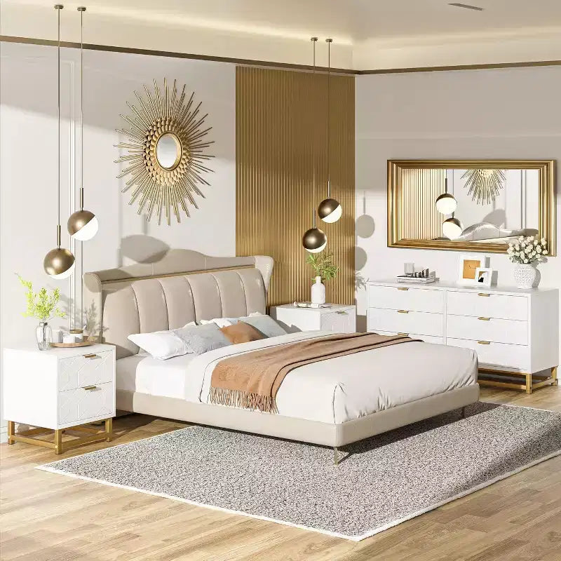 Commode de chambre à trois tiroirs Zstar avec pieds en métal