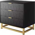 Commode de chambre à trois tiroirs Zstar avec pieds en métal