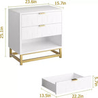 Commode de chambre à trois tiroirs Zstar avec pieds en métal