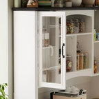 Meuble de cuisine blanc Famapy, garde-manger : Plan de travail intégré, combinaison d'éléments hauts, anti-poussière et organisé
