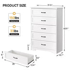 Commode simple grise à cinq tiroirs, marque YS, en chêne, grande capacité avec cinq tiroirs, adaptée à de multiples scénarios, sécurité anti-basculement