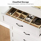 Commode simple grise à cinq tiroirs, marque YS, en chêne, grande capacité avec cinq tiroirs, adaptée à de multiples scénarios, sécurité anti-basculement