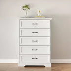 Commode simple grise à cinq tiroirs, marque YS, en chêne, grande capacité avec cinq tiroirs, adaptée à de multiples scénarios, sécurité anti-basculement