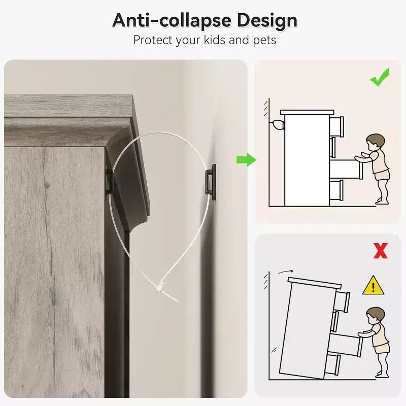 Commode simple grise à cinq tiroirs, marque YS, en chêne, grande capacité avec cinq tiroirs, adaptée à de multiples scénarios, sécurité anti-basculement