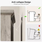 Commode simple grise à cinq tiroirs, marque YS, en chêne, grande capacité avec cinq tiroirs, adaptée à de multiples scénarios, sécurité anti-basculement