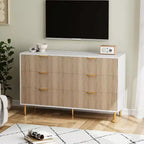 Commode de chambre à 6 tiroirs Zstar, avec poignées métalliques